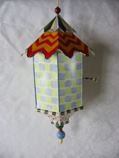 Mackenzie Childs Flyers Folly Birdhouse Whimsical Courtly Check New $ 