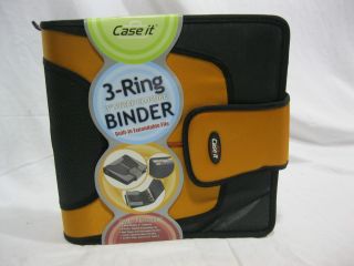 Case it S915 3 Inch Round Ring Binder 6 Tab File Folder Orange
