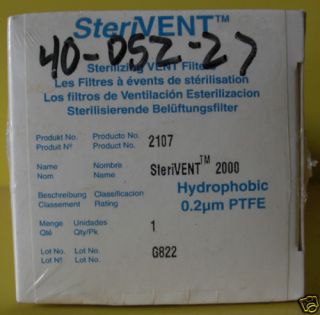 Whatman Sterivent Hydrophobic Vent Filter Model G822