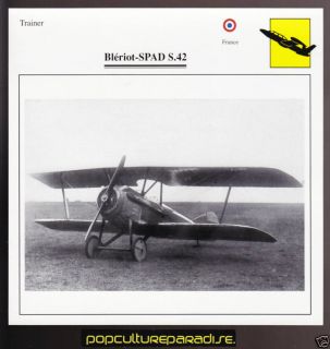 Bleriot Spad s 42 France Airplane Atlas Picture Card