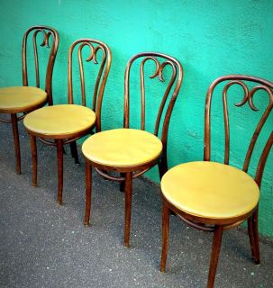 Original Thonet Bentwood Bistro Parlor Chairs Set of 4