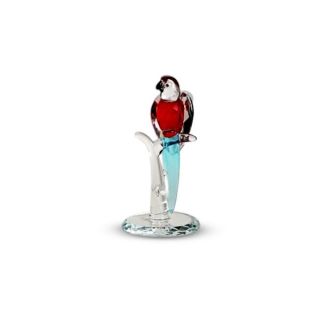 Crystal Red Parrot Lovebird Bird Collectible Figurine