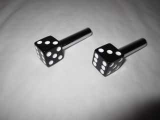 Black Dice Door Lock Knobs for Hot Rat and Street Rod Car and Truck 