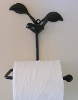 Bird Toilet Paper Holder Black Metal Bath Towel Rack