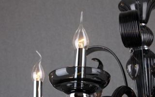 Black Murano Glass Style Handmade 8 Lights Chandelier