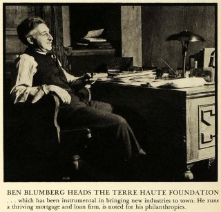 1939 Print Ben Blumberg Terre Haute Foundation Loan Mortgage 