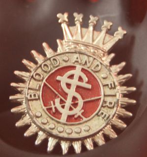 Vintage Blood and Fire Salvation Army Logo Badge Pin Emblem