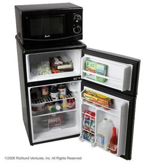 New Avanti Compact Microwave Refrigerator Combo Black