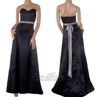 Glamorous Black Tie back Full Length Strapless Formal Gowns 09058 AU 