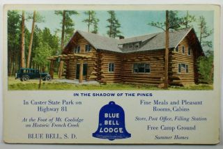 Blue Bell Lodge Custer State Park SD Postcard   vtg South Dakota Hotel 