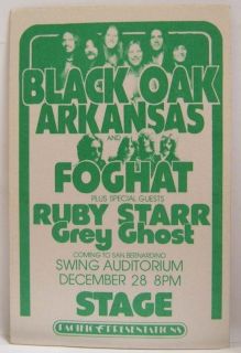 Black Oak Arkansas Foghat Ruby Starr Vintage Original 70s Backstage 