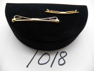Vintage Jewelry Lot of 2 Tie Clips 12K Gold Filled 1018
