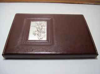 LUNT STERLING & LEATHER BLANK RECIPE JOURNAL MEMO BOOK