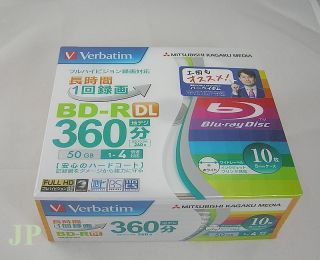 10 Verbatim Blank Blu Ray Discs 50GB 4X BD R DL Bluray
