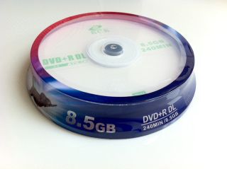 10 Blank DVD R Dual Layer D9 8 5 GB 8x DVD