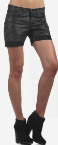 Blank NYC Black Leather Rollup Shorts NWT$108 24