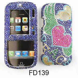 LG Script Cosmos Phone Cover Pink Heart Peace Bling 974