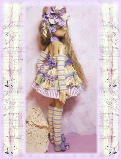 PLUM BLOOMIES outfit for Kaye Wiggs, Kish, Dollstown 7, MSD 1/4 BJD by 