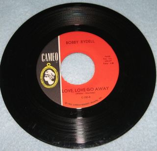 45 RPM Record Love Love Go Away by Bobby Rydell