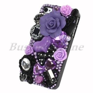 Pretty Purple Flower BLNG Jewelry Crystal Back Skin Case Cover for 