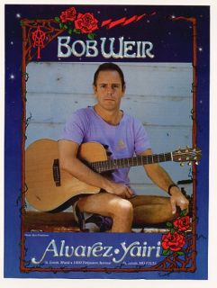 1990 Bob Weir Grateful Dead Alvarez Yairi Guitar Photo Print Ad