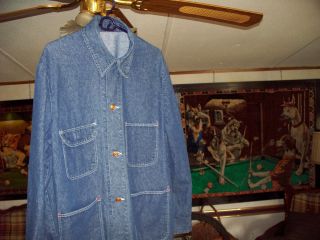 Vtg Blue Bell Wrangler Denim Work Chore Jacket Sz L 42