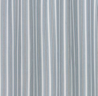JoJo Blue Brown Stripe Modern Spa Fabric Shower Curtain