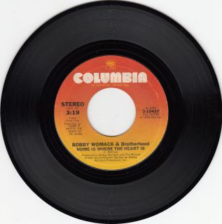 70s Soul 45 Bobby Womack & Brotherhood Home Is Columbia HEAR