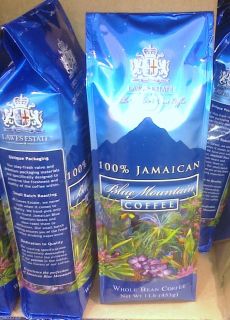 Authentic JAMAICAN BLUE MOUNTAIN COFFEE Lawes Estate WHOLE BEAN 1 LB 