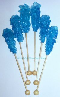 Blue Rock Candy Swizzle Sticks Blue Raspberry Lollipops 10 Candies 