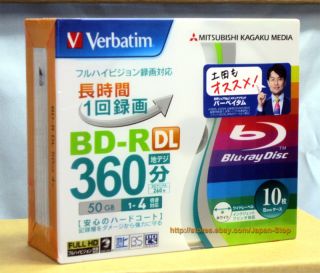 New 10 Verbatim Blu Ray 50GB Dual Layer Bluray DVD DL 4X Speed 