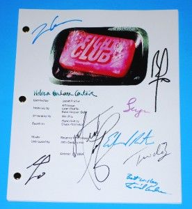 Fight Club Movie Script Autograph Repro Edward Norton Brad Pitt Meat 