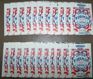 Vintage Unused Union Workman Chewing Tobacco Large Size Lot of 22 