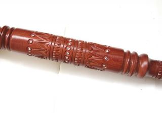 Unique Carved Wooden Mace with Tryzub Trident Large