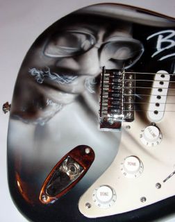 Bo Diddley Autographed Signed Custom Airbrush Guitar PSA DNA UACC RD 