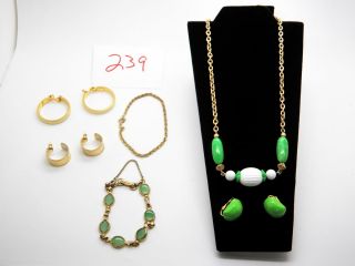 Vintage Jewelry LOT OF 6 Bracelets Earrings Necklace AVON 239