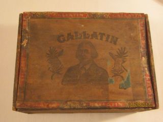 Vintage Gallatin BLUNTS Wooden Cigar Box