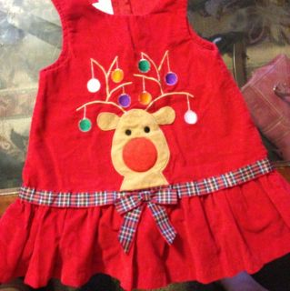 Bonnie Baby Baby Girl Christmas Jumper Dress Sz 24M