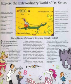 Living Books Dr Seuss Preschool Seuss ABC PC New CD XP Win 7 Tested 