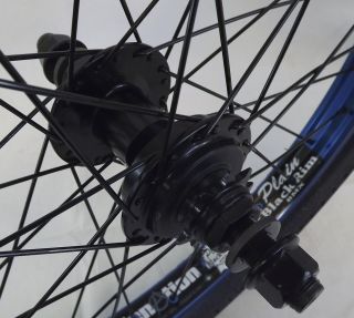 New Alienation BMX Wheels Rims 9 Tooth Driver Odyssey Tires Blue 
