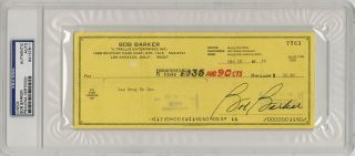 Bob Barker Signed Check Host of The Price Is Right PSA DNA Autographed 