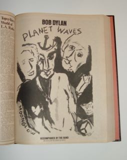 Bob Dylan 1974 Tour 1st Edition Concert Bound Volume Original RARE 
