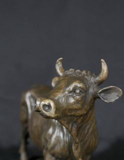 Bonheur Bronze Casting Cow Bull Statue Signed French