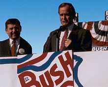 Vice President Bush campaigns in St. Louis, Missouri with John 