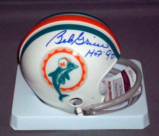 Bob Griese Signed Autographed Miami Dolphins HOF 1990 Mini Helmet JSA 