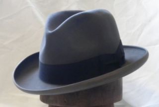 Vintage Borsalino Nutria Homburg Like Fedora Hat Gray