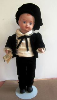 Bobby Bisque Doll 15 inches Handmade Velvet and Lace Bell Mold 1984 
