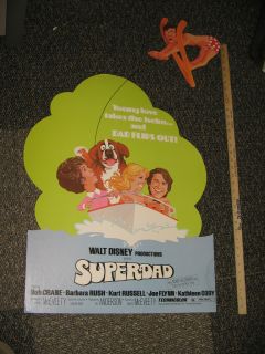 Disney 1973 Movie Poster Standee Superdad Bob Crane Kurt Russell Water 