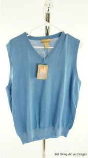 New w Tags Bobby Chan V Neck Golf Sweater Vest Shirt Mens Large MSRP 