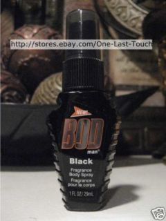 PARFUMS de COEUR Bod Man Fragrance Body Spray BLACK 1 oz Travel Size 